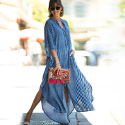 Striped Robe Sun Protection Beach Clothing