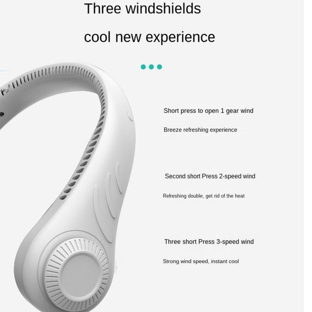 Leafless Portable Sports Hanging Neck Fan