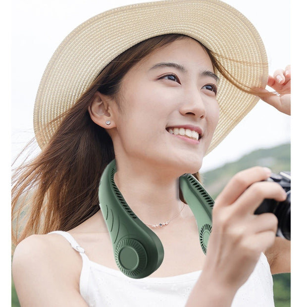 Leafless Portable Sports Hanging Neck Fan