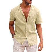 Men's Casual Short Sleeve Button Down Beach Shirt