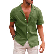 Men's Casual Short Sleeve Button Down Beach Shirt