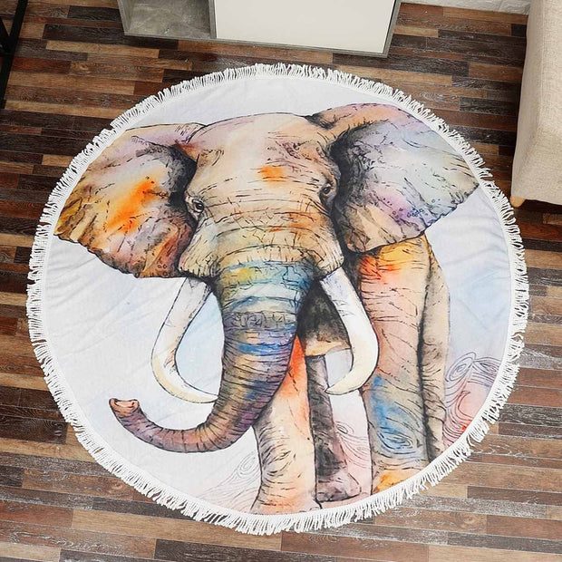 Elephant Printed Beach Towels
