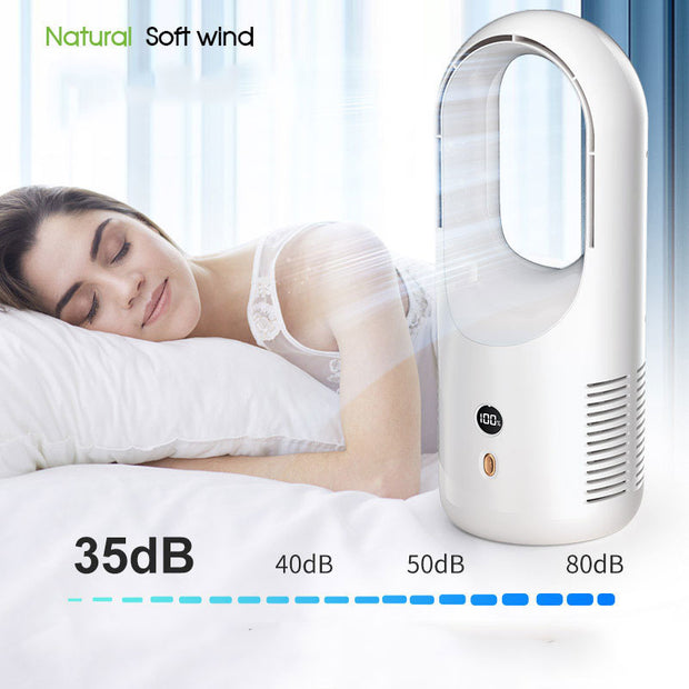 Electric Bladeless Portable Fan Cooler Silent 360 Circulation