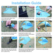 4-6 Person Waterproof Beach Tent Canopy  With 3 Door Openings