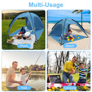 4-6 Person Waterproof Beach Tent Canopy  With 3 Door Openings