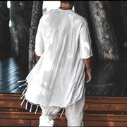 Men's Casual Cardigan Beach Tassel Sun Protection Clothing