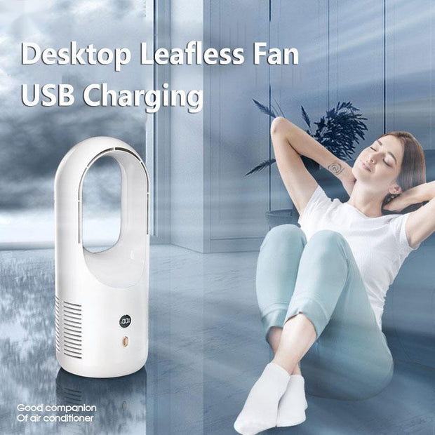 Electric Bladeless Portable Fan Cooler Silent 360 Circulation